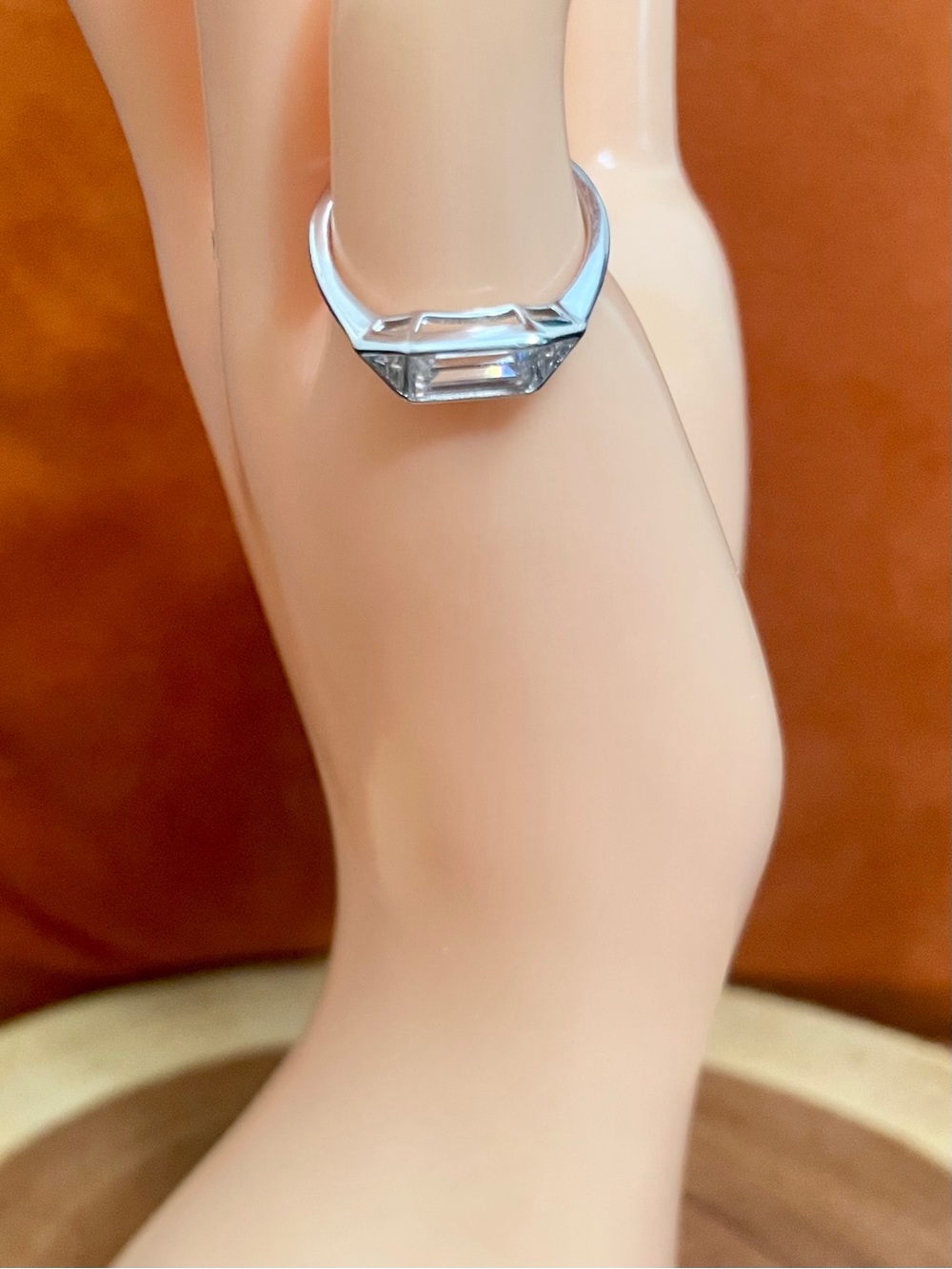 1 Carat Moissanite Baguette Ring In 925 Sterling Silver with GRA - Picture 8 of 16